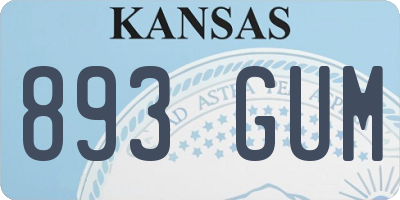 KS license plate 893GUM