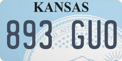 KS license plate 893GUO