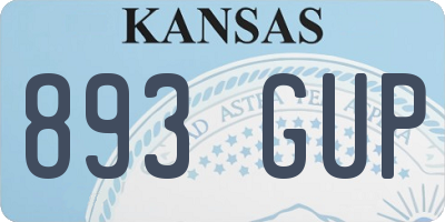 KS license plate 893GUP