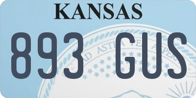 KS license plate 893GUS