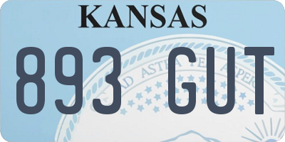 KS license plate 893GUT