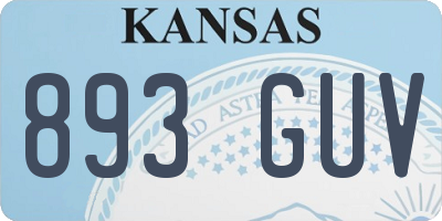 KS license plate 893GUV