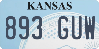 KS license plate 893GUW