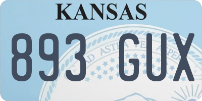 KS license plate 893GUX