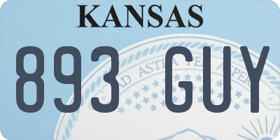 KS license plate 893GUY