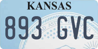 KS license plate 893GVC