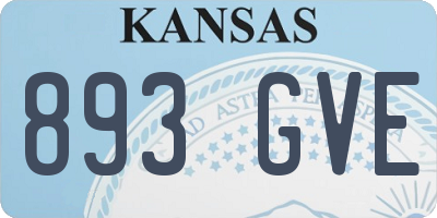 KS license plate 893GVE