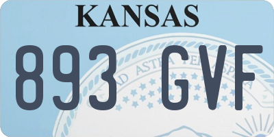 KS license plate 893GVF