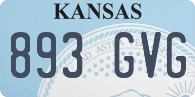 KS license plate 893GVG