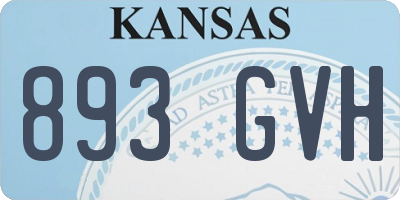 KS license plate 893GVH