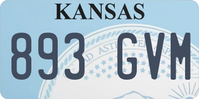 KS license plate 893GVM