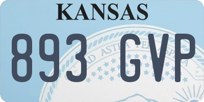 KS license plate 893GVP