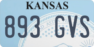 KS license plate 893GVS