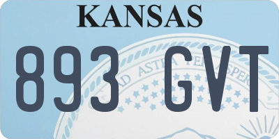 KS license plate 893GVT