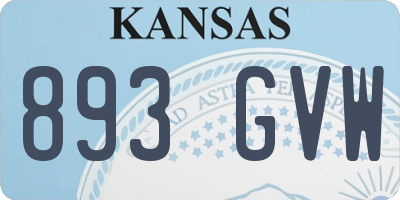 KS license plate 893GVW