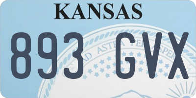 KS license plate 893GVX