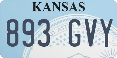 KS license plate 893GVY
