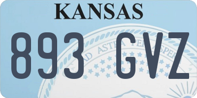 KS license plate 893GVZ