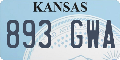 KS license plate 893GWA