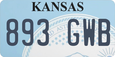 KS license plate 893GWB