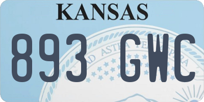 KS license plate 893GWC