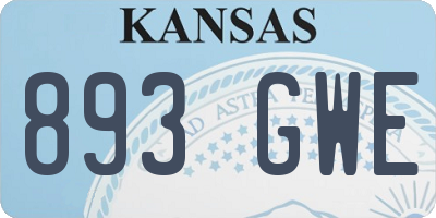 KS license plate 893GWE