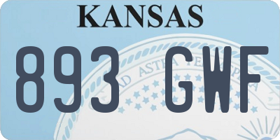 KS license plate 893GWF