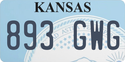 KS license plate 893GWG