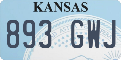 KS license plate 893GWJ