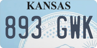 KS license plate 893GWK