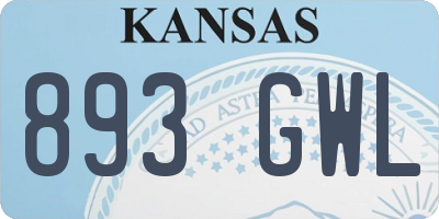 KS license plate 893GWL