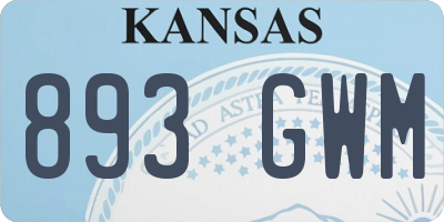 KS license plate 893GWM