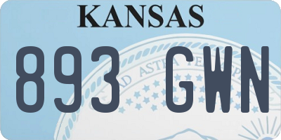 KS license plate 893GWN
