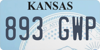 KS license plate 893GWP