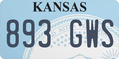 KS license plate 893GWS