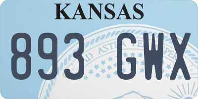 KS license plate 893GWX
