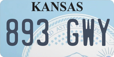 KS license plate 893GWY