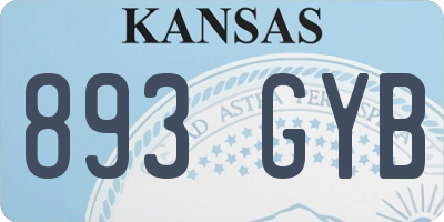 KS license plate 893GYB