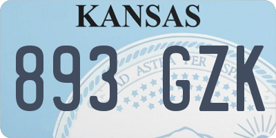 KS license plate 893GZK