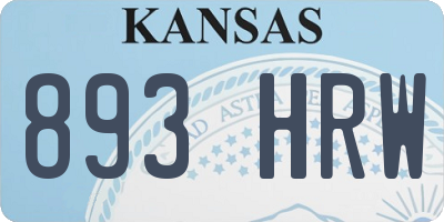 KS license plate 893HRW