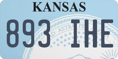 KS license plate 893IHE
