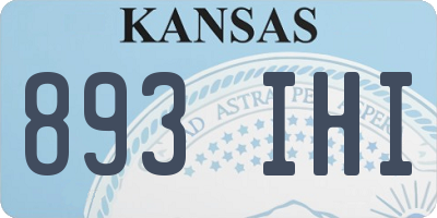 KS license plate 893IHI