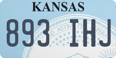 KS license plate 893IHJ