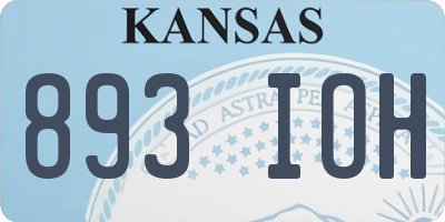 KS license plate 893IOH