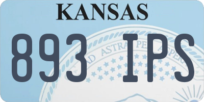 KS license plate 893IPS