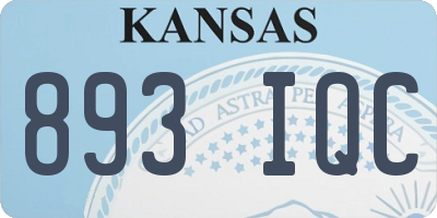 KS license plate 893IQC
