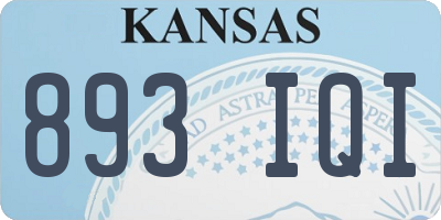 KS license plate 893IQI