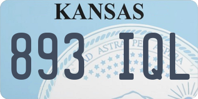 KS license plate 893IQL