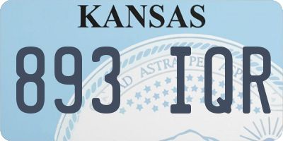 KS license plate 893IQR