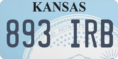 KS license plate 893IRB